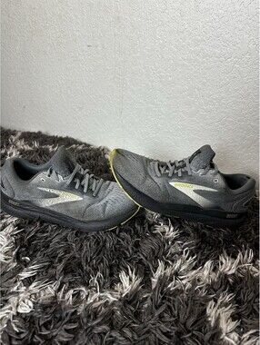 Brooks Ghost Running Shoes Grey Yellow Mesh 1104181D040 Men Size 12 D